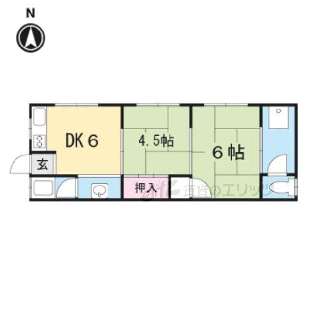 竹島マンション(2DK/2階)の間取り写真