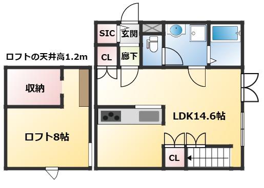 プリマSAKURA壱番館(1LDK/2階)の間取り写真