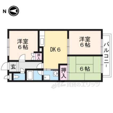 SURPLUSみくもA(3DK/1階)の間取り写真