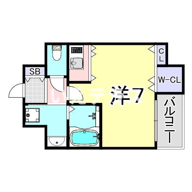 TOYOTOMISTAY PREMIUM 神戸湊川公園(1K/7階)の間取り写真