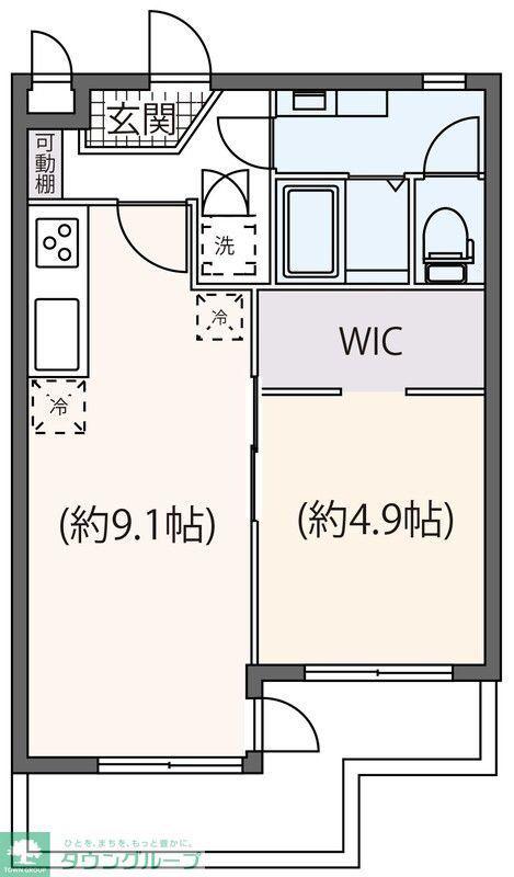 グリーンコーポ中央林間(1LDK/2階)の間取り写真