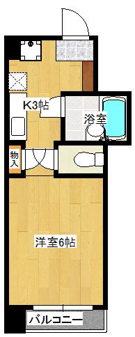 コートM(1K/2階)の間取り写真