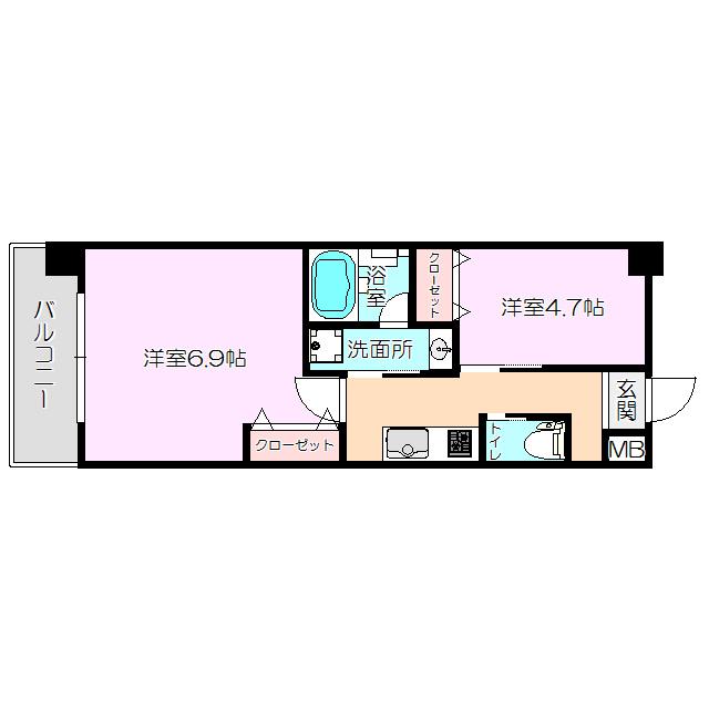 スプランディッド新大阪3(1LDK/12階)の間取り写真
