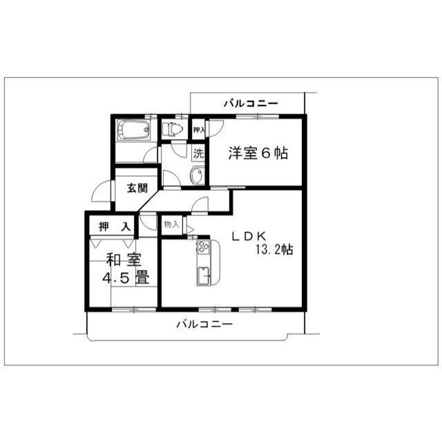 サンハイツふじ(2LDK/1階)の間取り写真