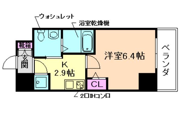 HS梅田イースト(1K/14階)の間取り写真