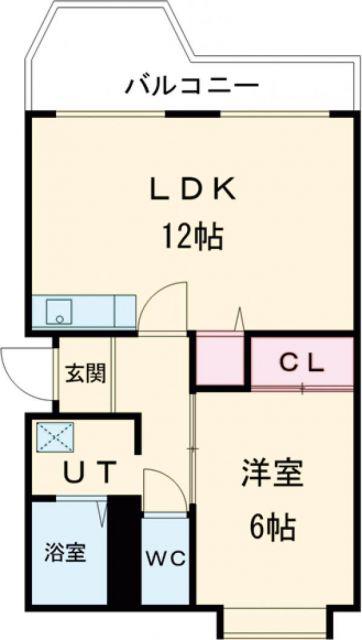 カインド小野(1LDK/4階)の間取り写真