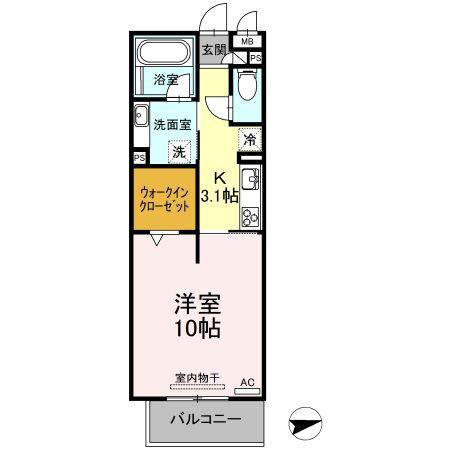 LUNA SOLEIL(1K/2階)の間取り写真