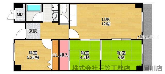 レジデンス(3LDK/3階)の間取り写真