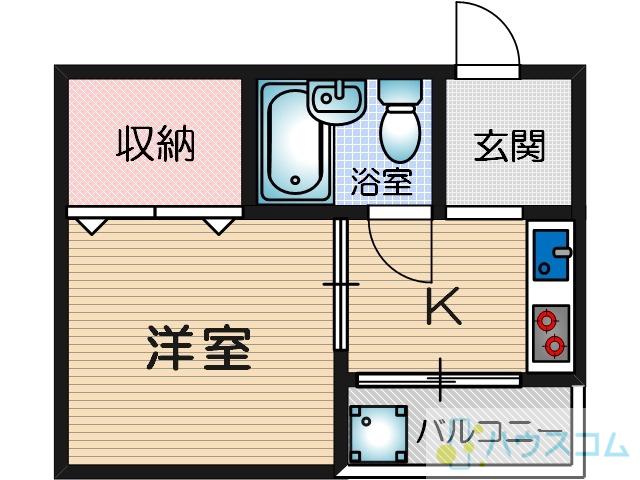 郡山薩摩マンション(1K/2階)の間取り写真