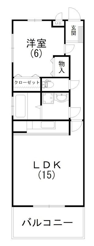 サンクレール(1LDK/2階)の間取り写真
