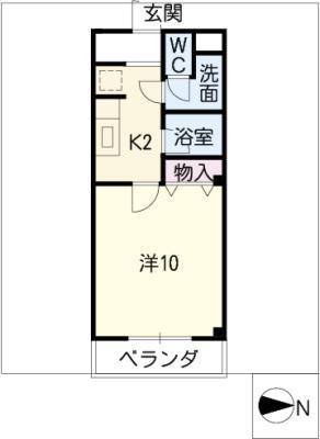 フレンズ鈴鹿(1K/3階)の間取り写真