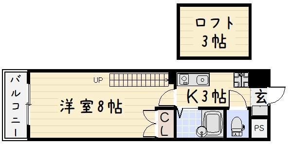 メゾンOM(1K/9階)の間取り写真