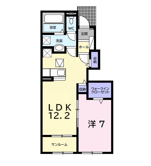 グレイスIII(1LDK/1階)の間取り写真