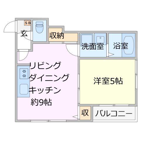COULEUR稲毛東(1LDK/3階)の間取り写真