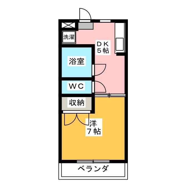 グリーンヒルA(1DK/4階)の間取り写真