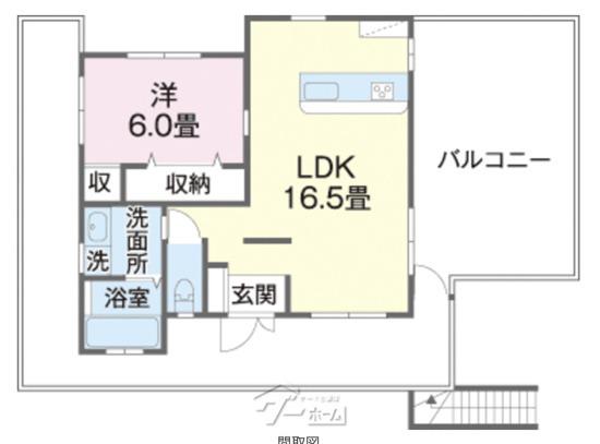 H氏2階(1LDK/2階)の間取り写真