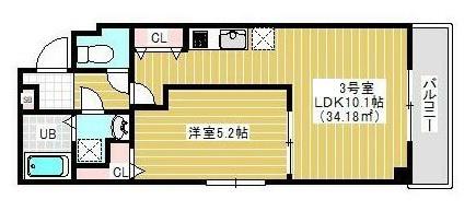 RIRIA幕張本郷参番館(1LDK/2階)の間取り写真