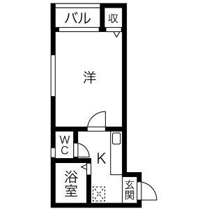 TYK 名駅南(1K/1階)の間取り写真