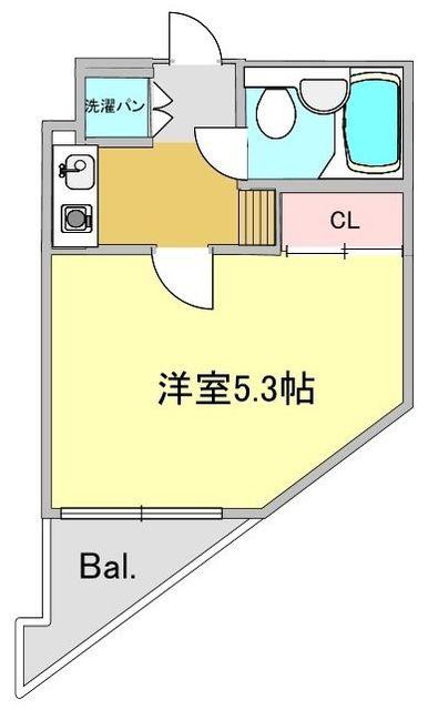 ヒルズ代官山(1K/3階)の間取り写真
