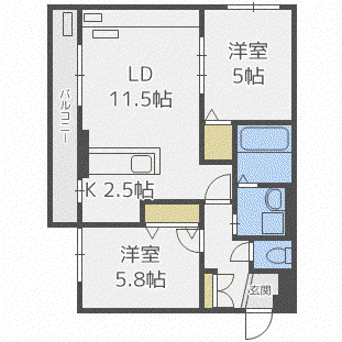 J-CITY.STELLA(2LDK/4階)の間取り写真