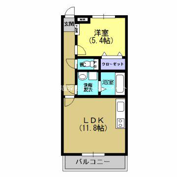 サンシティーK(1LDK/1階)の間取り写真