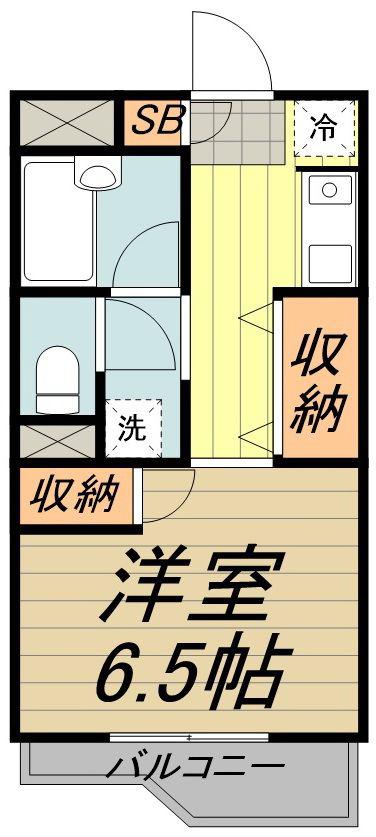 パルクルーエ(1K/1階)の間取り写真