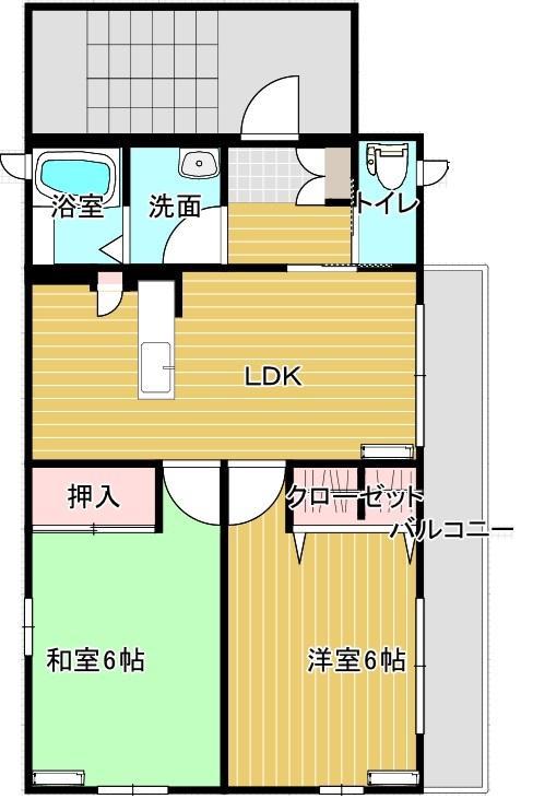 メゾン新保(2LDK/2階)の間取り写真