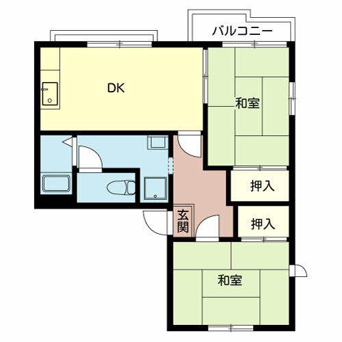 エタニティ太田(2DK/2階)の間取り写真