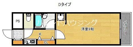 ビバリーヒルズ玉出西(1K/1階)の間取り写真