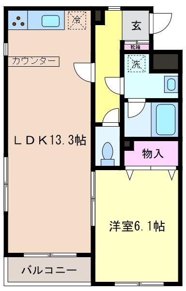 ベッラプリーモ(1LDK/2階)の間取り写真