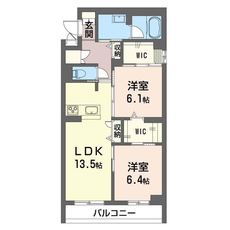グランパレスK(2LDK/3階)の間取り写真