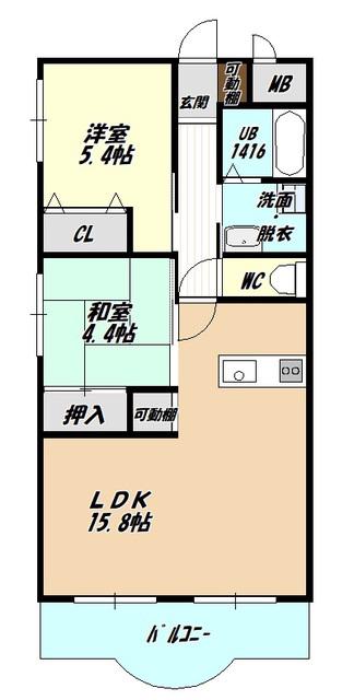 伊藤ハイツ(2LDK/1階)の間取り写真
