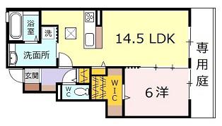 ヴォール(1LDK/1階)の間取り写真