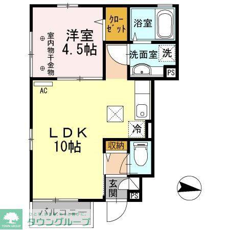 アルファⅢ(1LDK/1階)の間取り写真