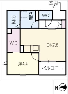 南区寺崎町 木造アパート(1DK/3階)の間取り写真