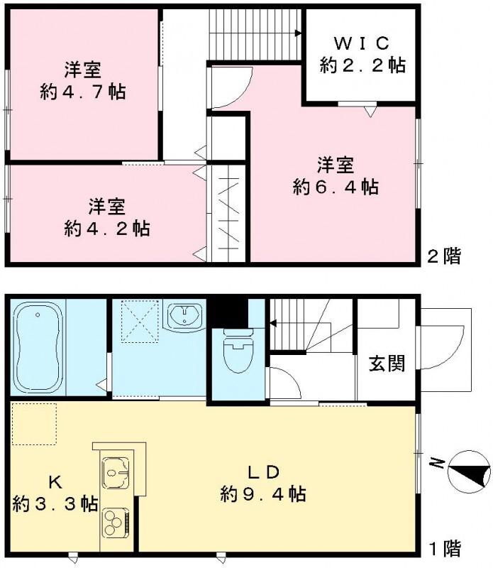 クロシェット(3LDK/1階)の間取り写真