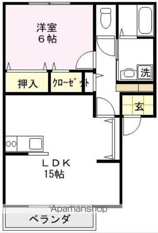 パークハイム(1LDK/2階)の間取り写真