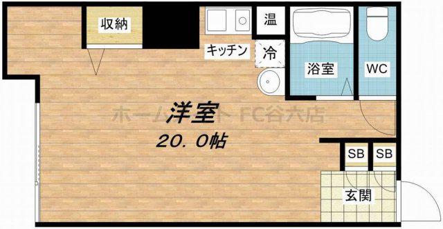 新青山ビル(ワンルーム/3階)の間取り写真