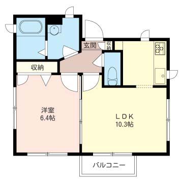 プレジール(1LDK/2階)の間取り写真