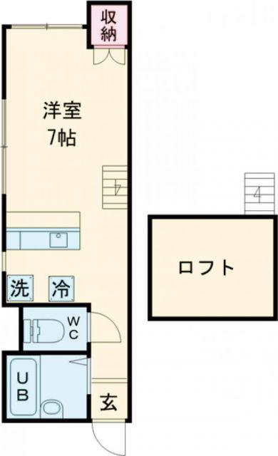 ボトラッチパレス(1K/2階)の間取り写真