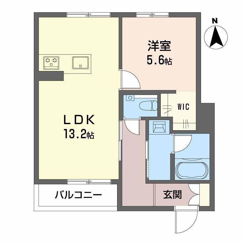 ファミール夜寒(1LDK/2階)の間取り写真