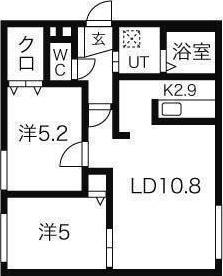 ラ・レーヴィア(2LDK/3階)の間取り写真