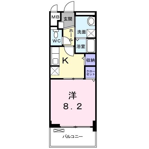 セイバリー道意(1K/5階)の間取り写真
