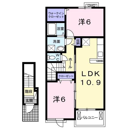 リーオ セルカ(2LDK/2階)の間取り写真