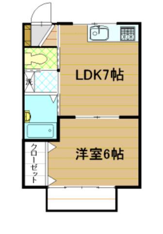 ヴィラージュ飯田S(1LDK/2階)の間取り写真