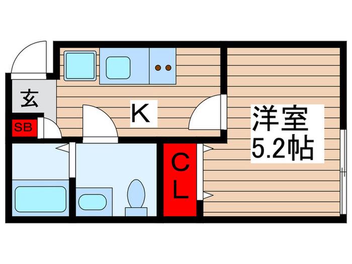 クレアシオン千住(1K/1階)の間取り写真