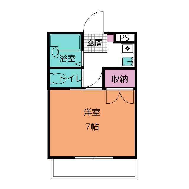 清水ハイツ(1K/1階)の間取り写真