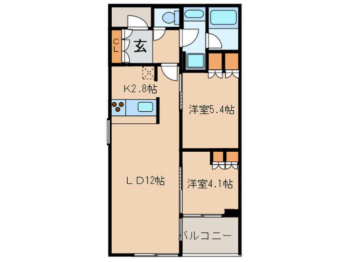 ガーデニエール砧 ウエスト(2LDK/9階)の間取り写真