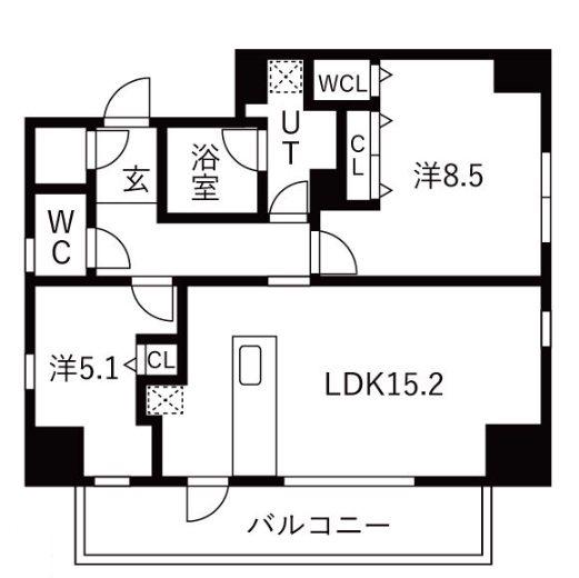 ザ・レジデンスパーク栄(2LDK/15階)の間取り写真