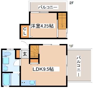 アジール・デュオ A棟(1LDK/1階)の間取り写真